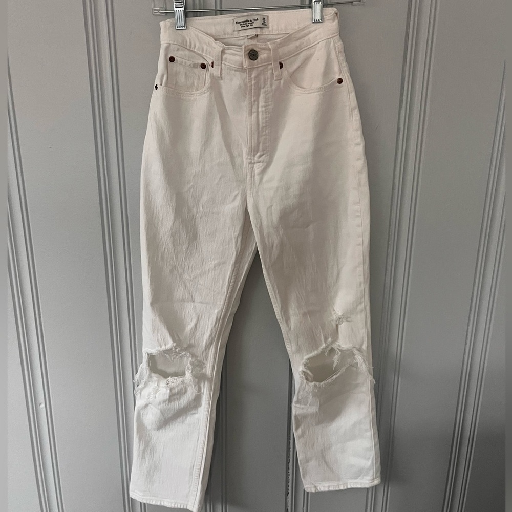 White, straight leg jeans from Abercrombie